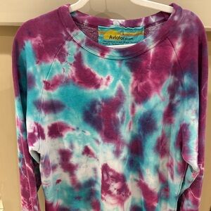 Aviator Nation Purple and Blue Tie-Dye Sweatshirt